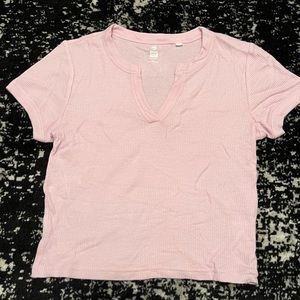 Pacsun Me to We pink golfer cropped baby tee